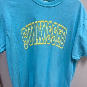 Comfort Colors Sky Blue Tee with Yellow Print